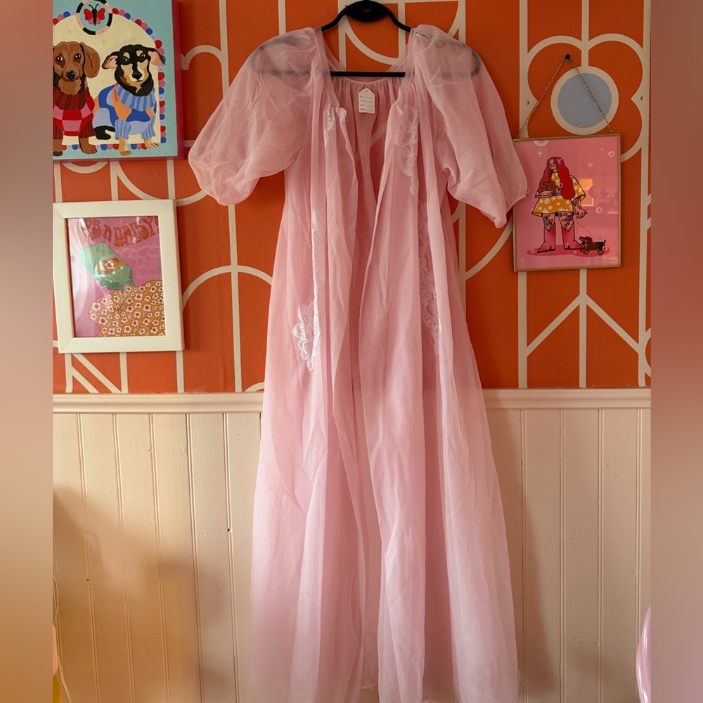 Elegant Pink Sheer Duster